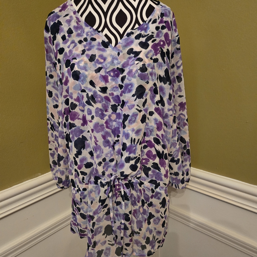 Purple and Black Patterned Dress